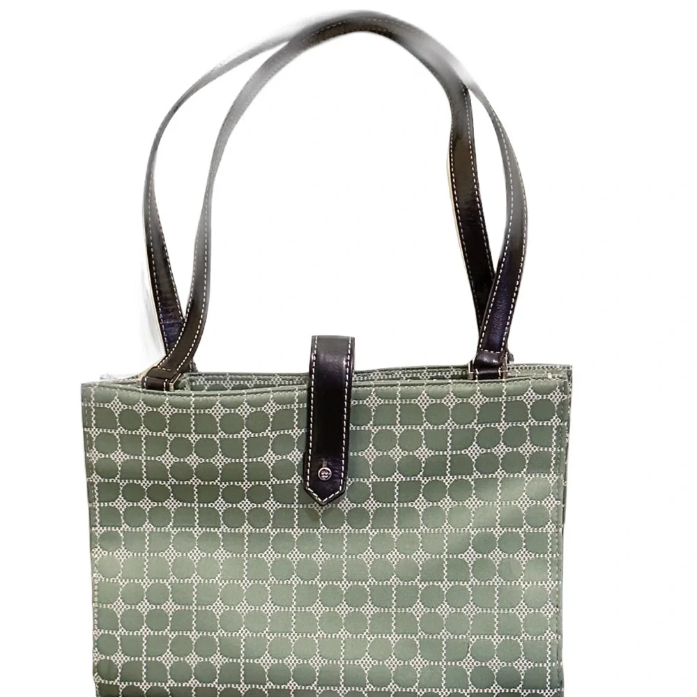 Y2K Geometric Fresh Green Dots kate spade Logo Classic Structured Shoulderbag